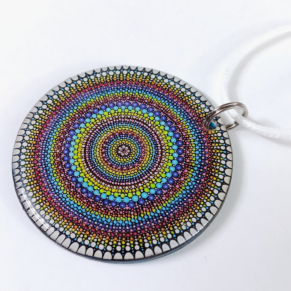 Spectrum Droplets Rainbow Mandala Necklace
