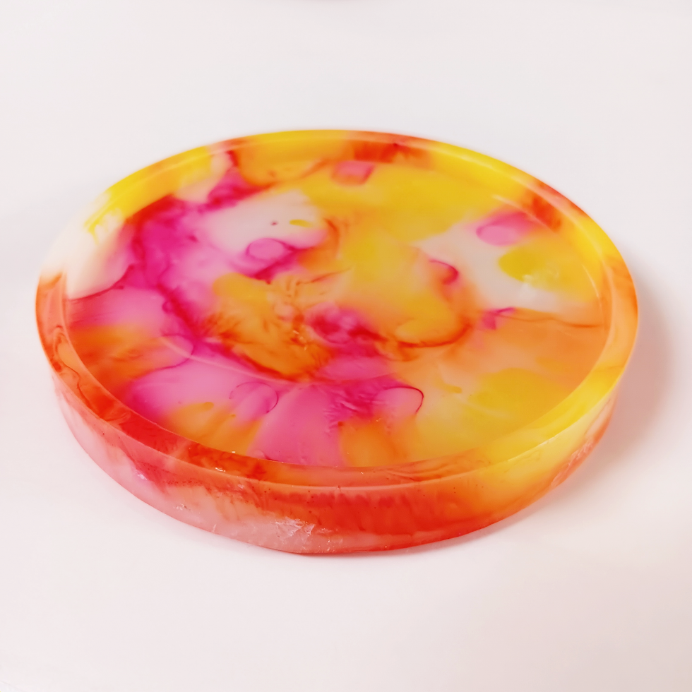 Thumbnail: Pink Yellow Resin Coaster