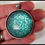 Thumbnail: Teal Shimmering Large Glass Pendant Necklace