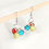 Thumbnail: Wire Wrapped Bright Bead Dangle Earrings