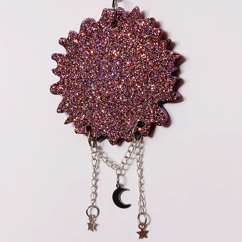 Thumbnail: Purple Gold Glitter Geode Resin Jeweled Ornament