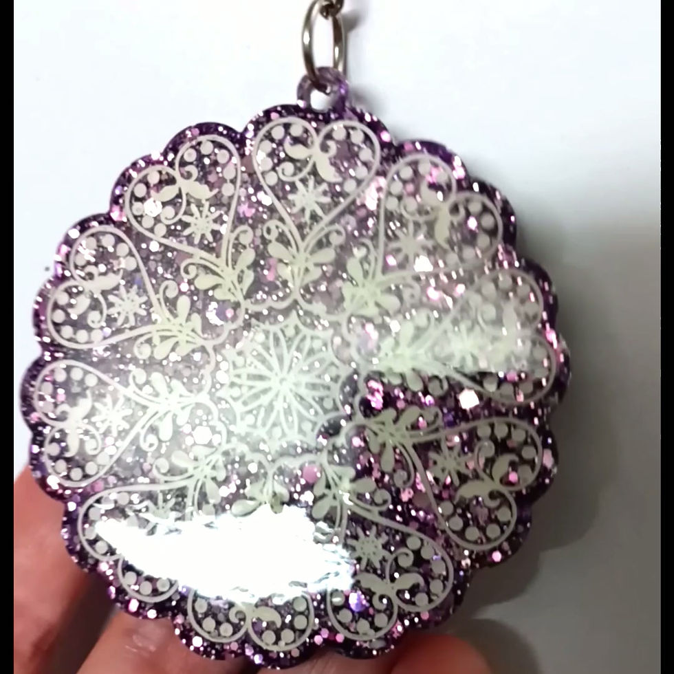 Thumbnail: Mandala Swirl Purple Glitter Resin Ornament