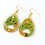 Thumbnail: Green Yellow Ink Paw Dangle Earrings
