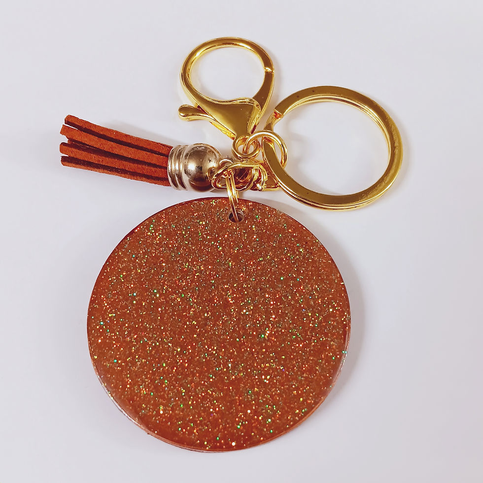 Thumbnail: Brown Mixed Resin Print Keychain