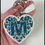 Thumbnail: Blue Glitter Resin Letter M Heart Keychain