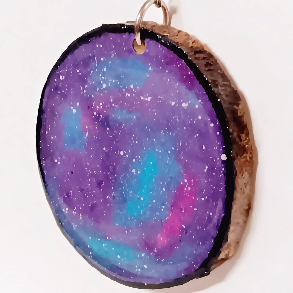 Thumbnail: Painted Galaxy Wood Slice Ornament