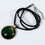 Thumbnail: Green Glass Bronze Pendant Necklace