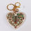 Thumbnail: Gold Green Glitter Resin Letter I Heart Keychain
