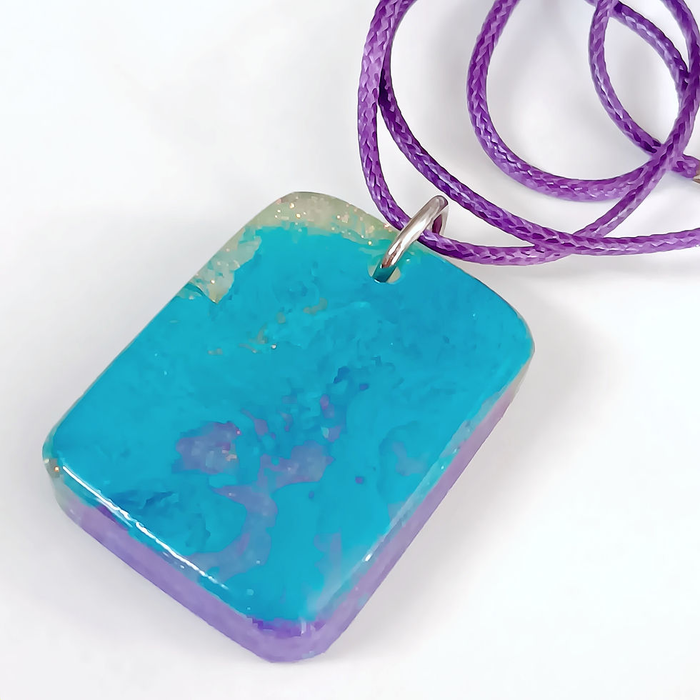 Thumbnail: Sparkling Resin Purple Glitter Necklace