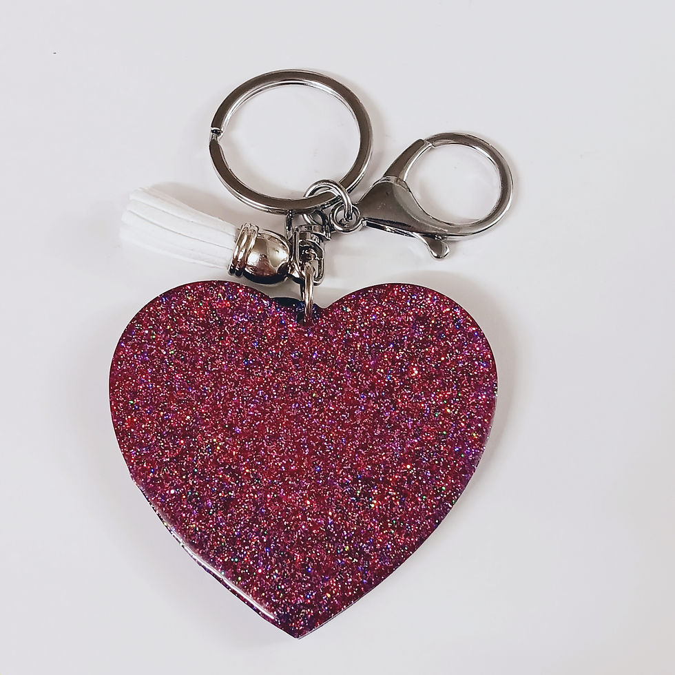 Thumbnail: Blue Glitter Resin Letter Q Heart Keychain