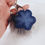 Thumbnail: Blue Gray Glitter Resin Paw on Gray Pom Pom Keychain