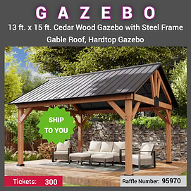 15x13 Cedar Wood Gazebo	