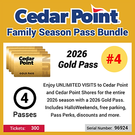 (#4) Cedar Point Family 4 Gold Passes