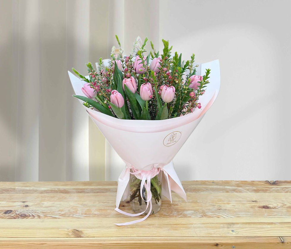 תמונה ממוזערת: זר טוליפים אביבי אדום/ורוד