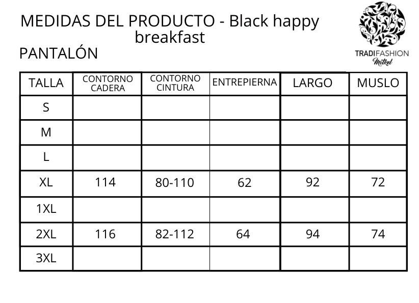 Miniatura: PIJAMA BLACK HAPPY BREAKFAST 