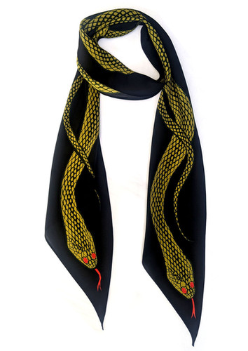 Snakes Gold Classic Skinny Scarf Rockins
