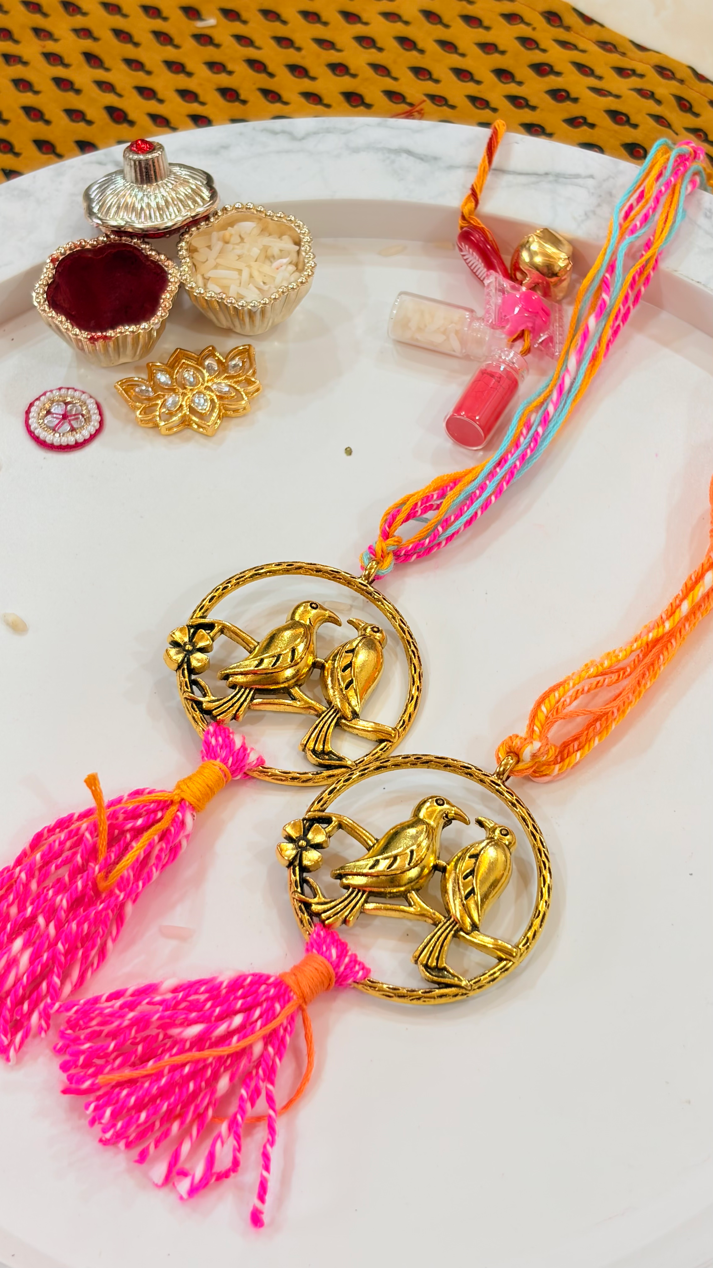 Golden Bird Lumba Rakhi for Bhabhi & Sister