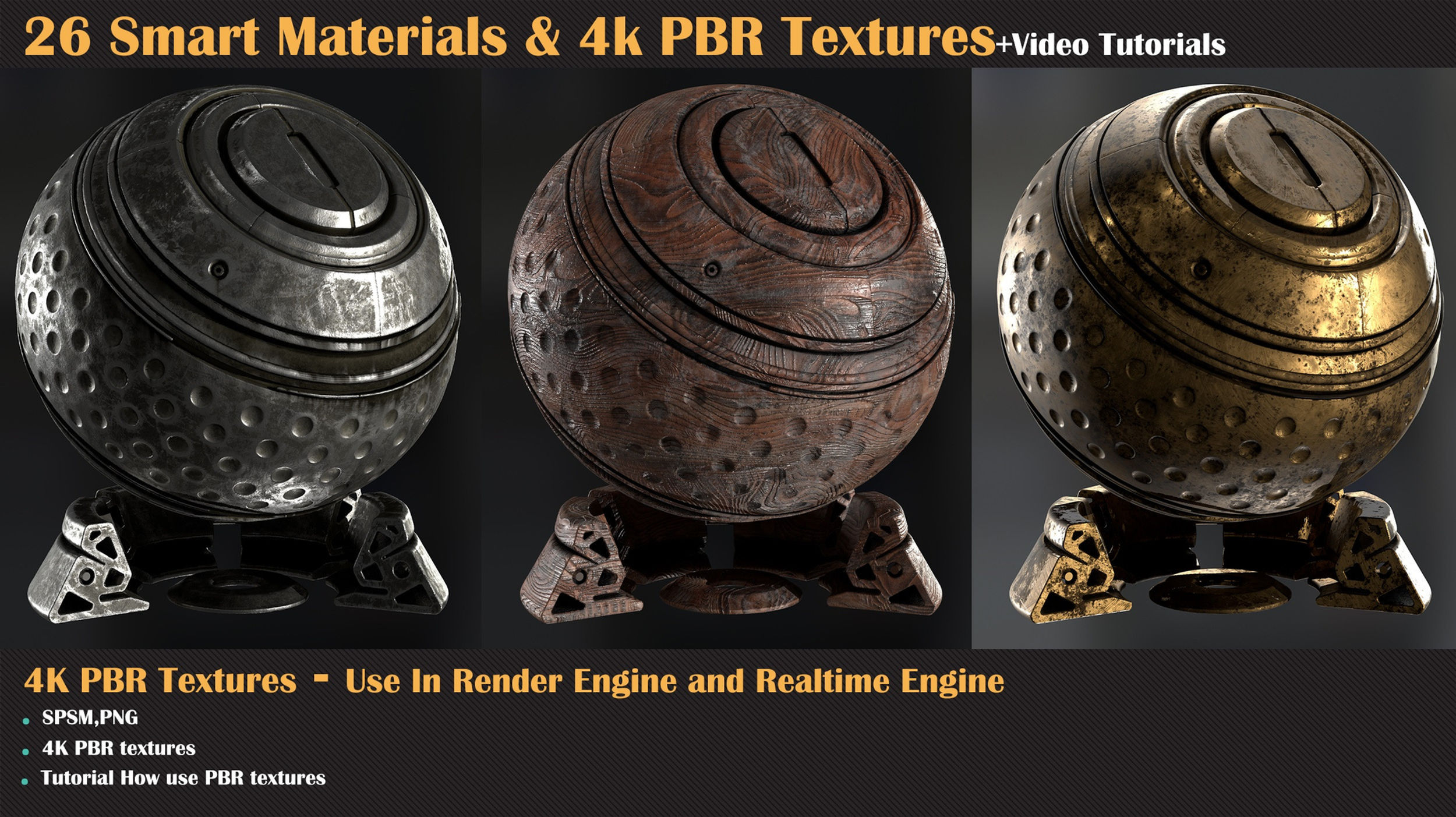 26 Smart Materials and 4K PBR Textures + Video Tutorial