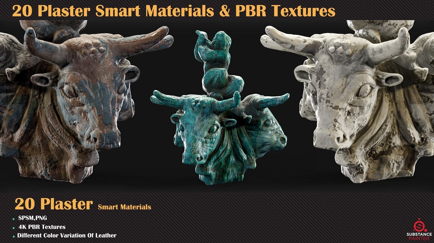 20 Plaster Smart Materials + PBR Textures
