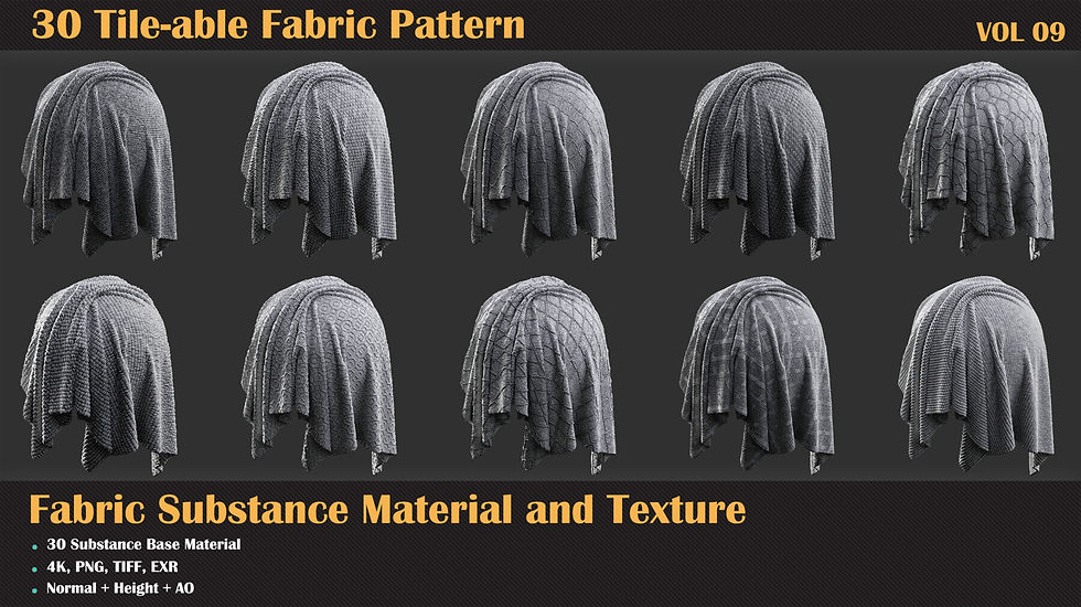 Thumbnail: 30 Tile-able Fabric Pattern - VOL 09