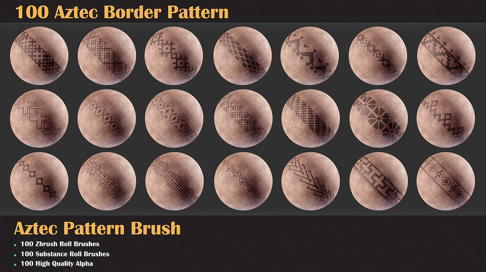 Thumbnail: 100 Aztec Border Pattern and Brush
