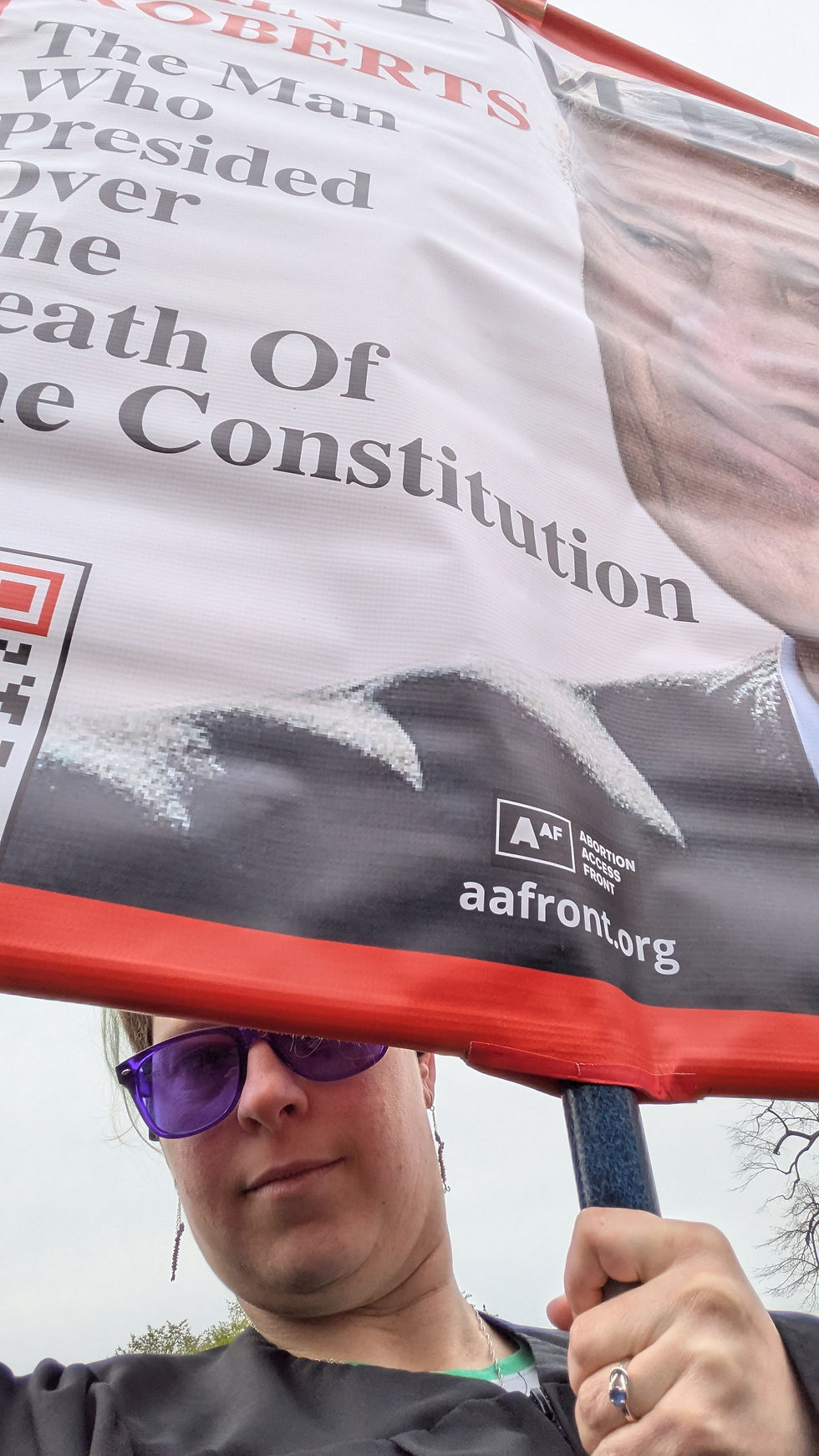 Allison protesting for abortion rights at the Supreme Court with Abortion Access Front in 2025.