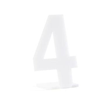 Número em Acrílico Branco para Marcação de Mesa