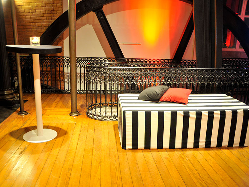 Thumbnail: High White Bistro Table with Stainless Steel Base