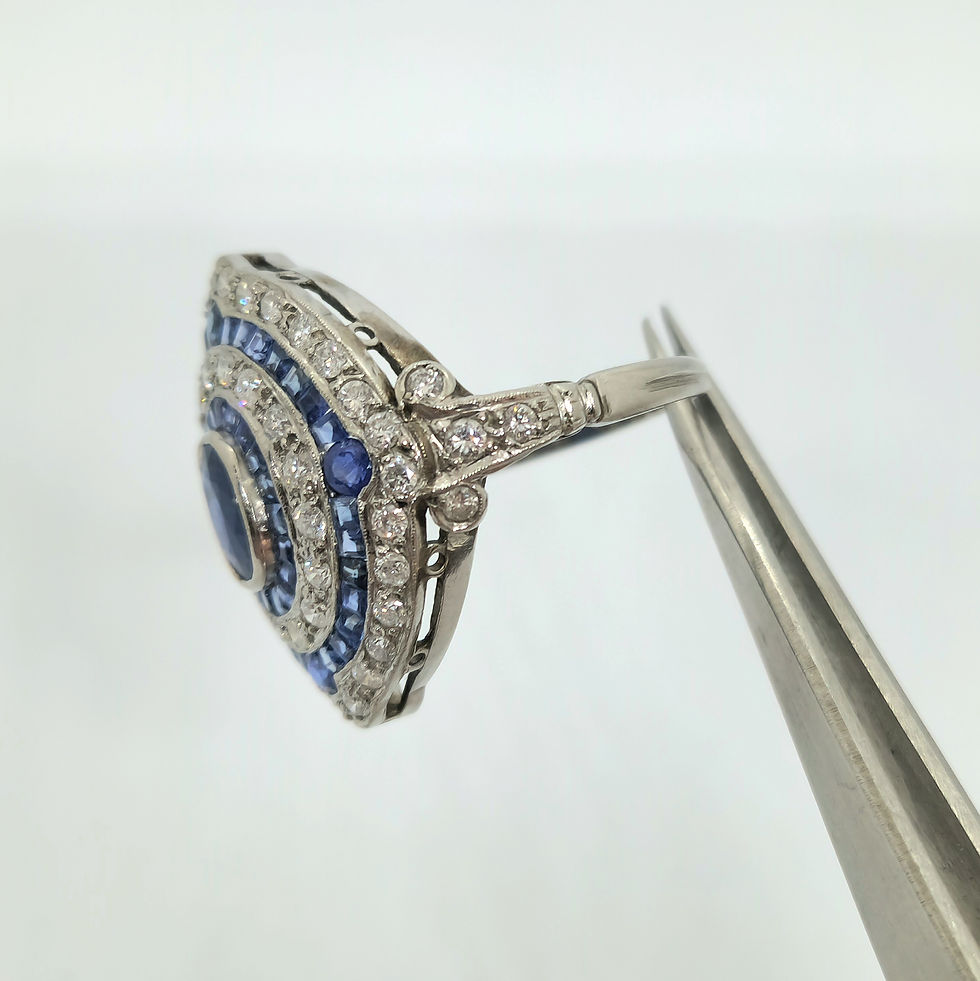Miniatura: Anillo Zafiros y Brillantes 