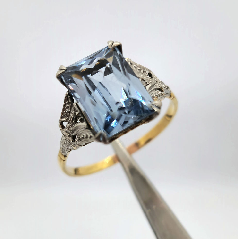 Miniatura: Anillo Solitario Agua Marina