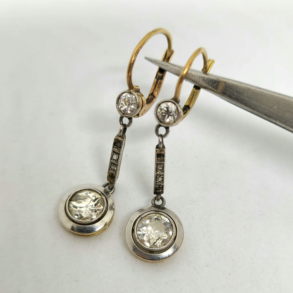 Miniatura: Aros Art Decó Brillantes 