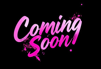 hot pink and white abstract fantasy design with the words coming soon on a black backgroun