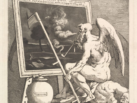 윌리엄 호가스(William Hogarth), 〈그림에 담배 연기를 내뿜는 시간(Time Smoking a Picture)〉
