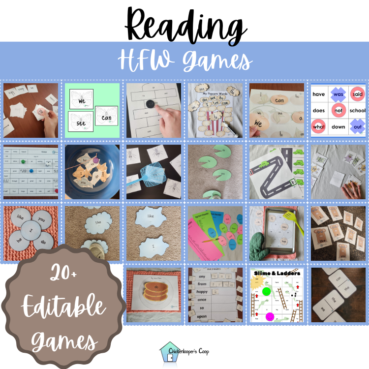 Editable High-Frequency Word Games