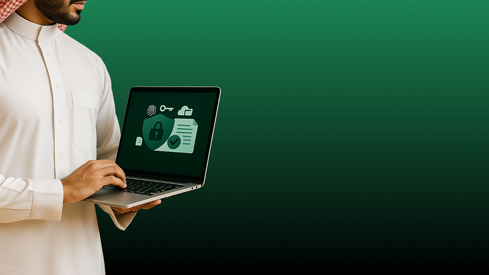 features a secure shield icon with a lock at the center, beside a legal document with a ch