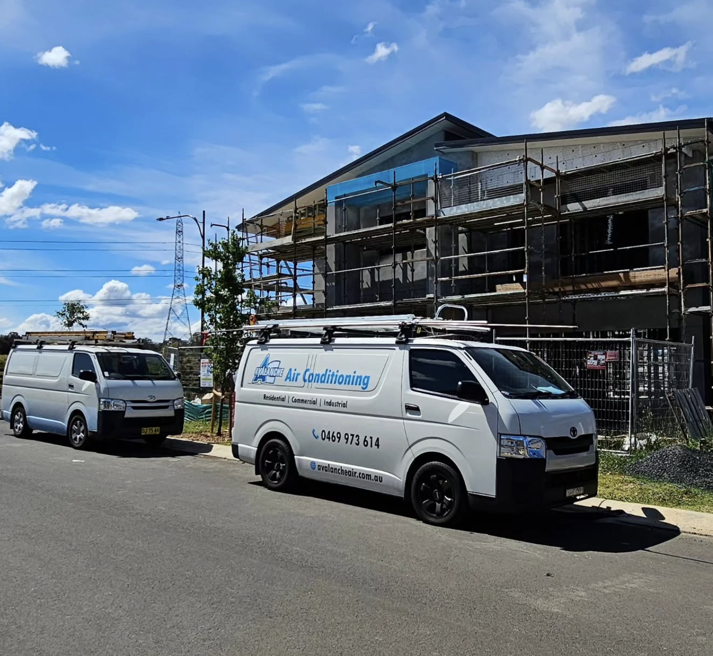 Avalanche Air van on site at a commercial installation