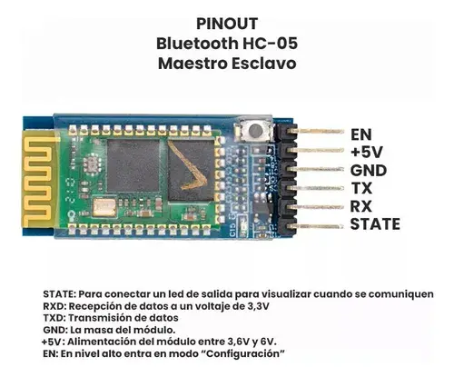 Miniatura: MODULO BLUETOOTH PARA ARDUINO - MAESTRO-ESCLAVO 6 PINES HC05