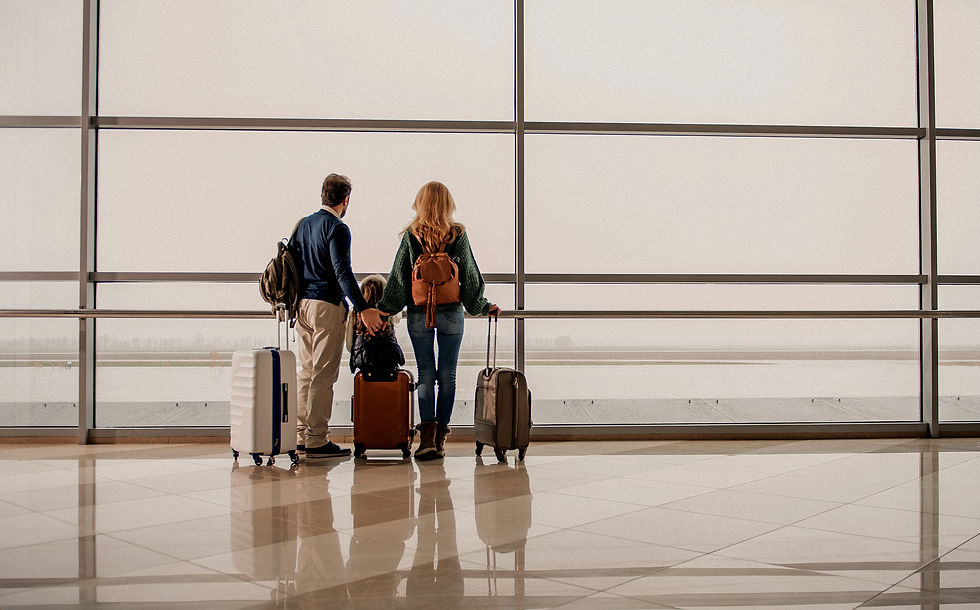 Família no aeroporto