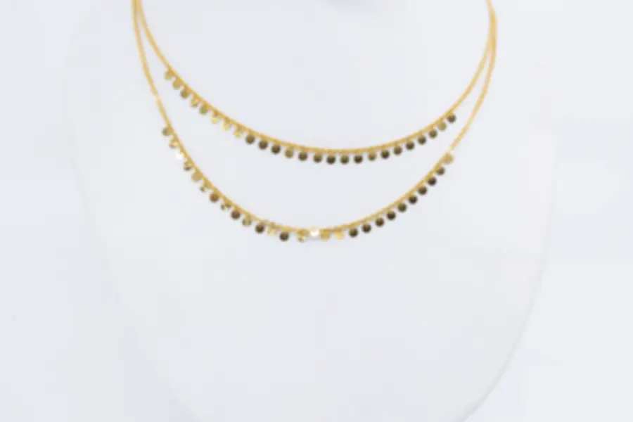 Layered Coin Charm Chain Necklace