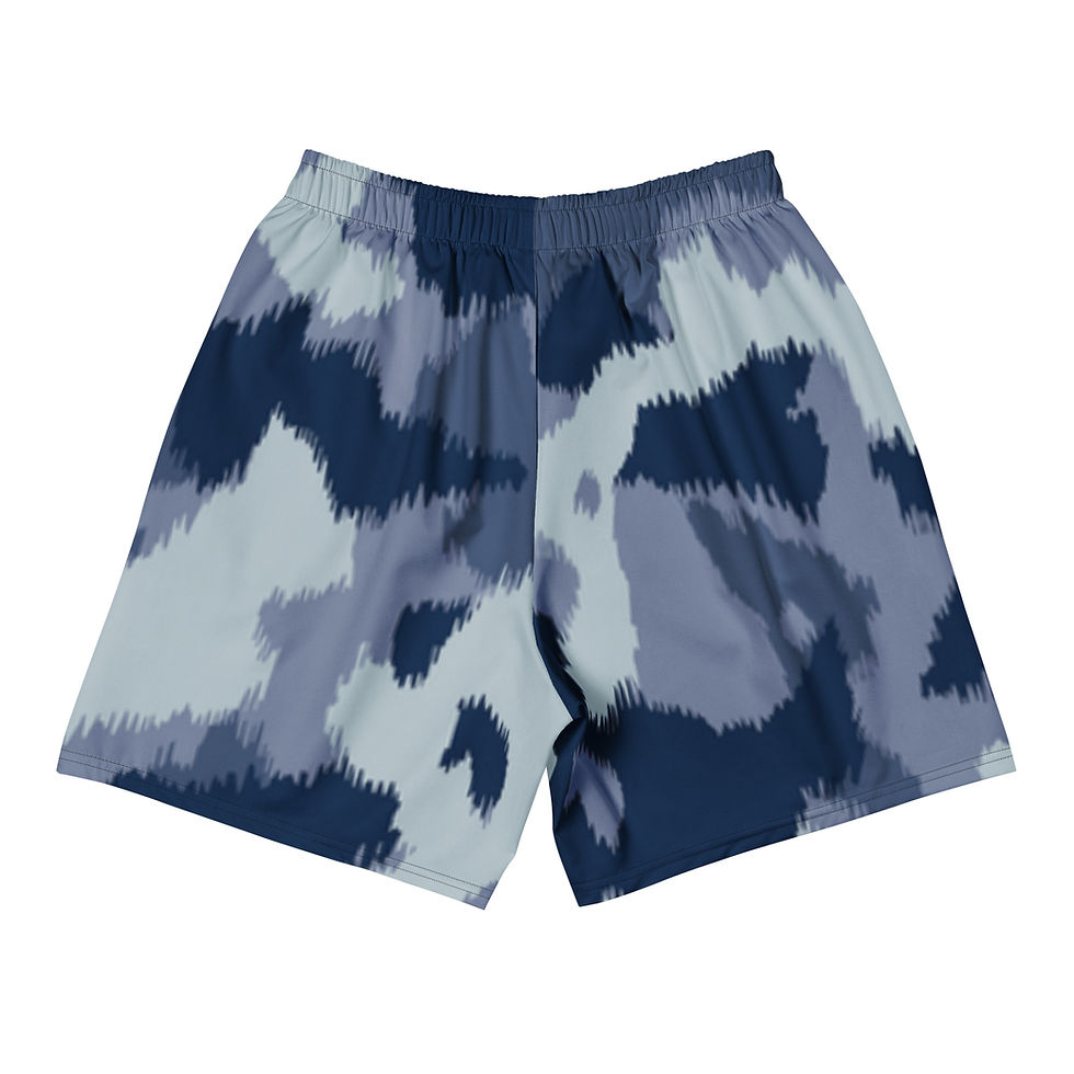 Men's shorts with blue and grey pattern