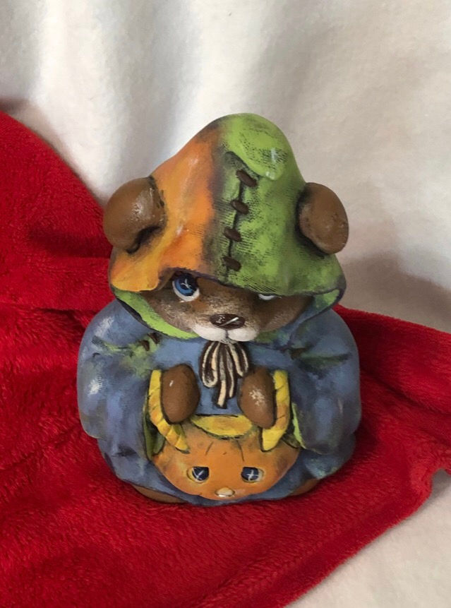 Thumbnail: Dry Brushed Clay Magic Female Halloween Bear using Mayco Softee Stains