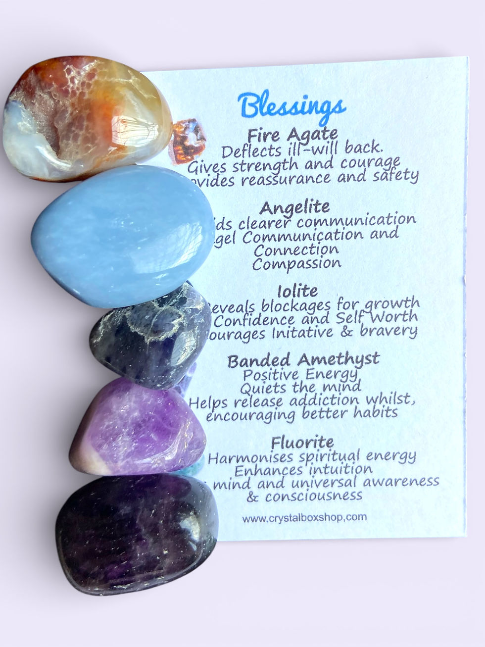 Thumbnail: Blessings Personalised Crystal Gift Box – Reiki‑Energised Stones, Info Cards