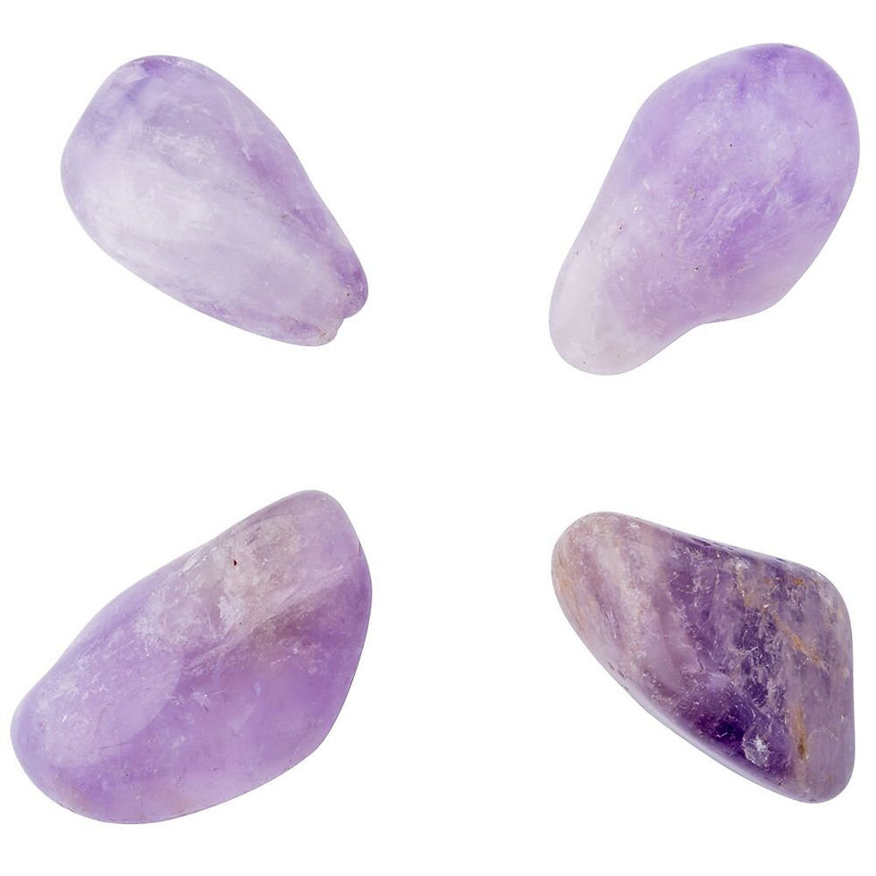 Miniature : Amethyst Tumblestone /Crystal 20-30mm with an information card in an organza bag