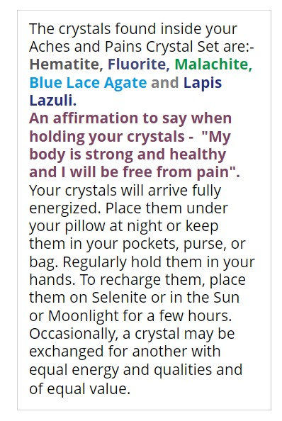 Thumbnail: Back of the Aches and pains information card