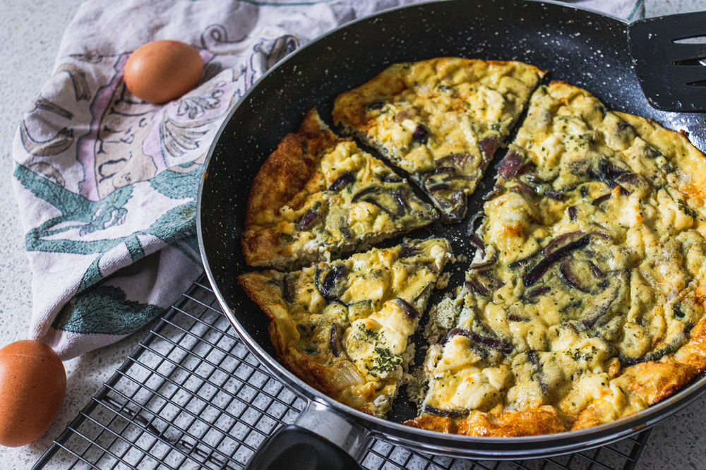 Caramelized Onion and Goat's Cheese Frittata
