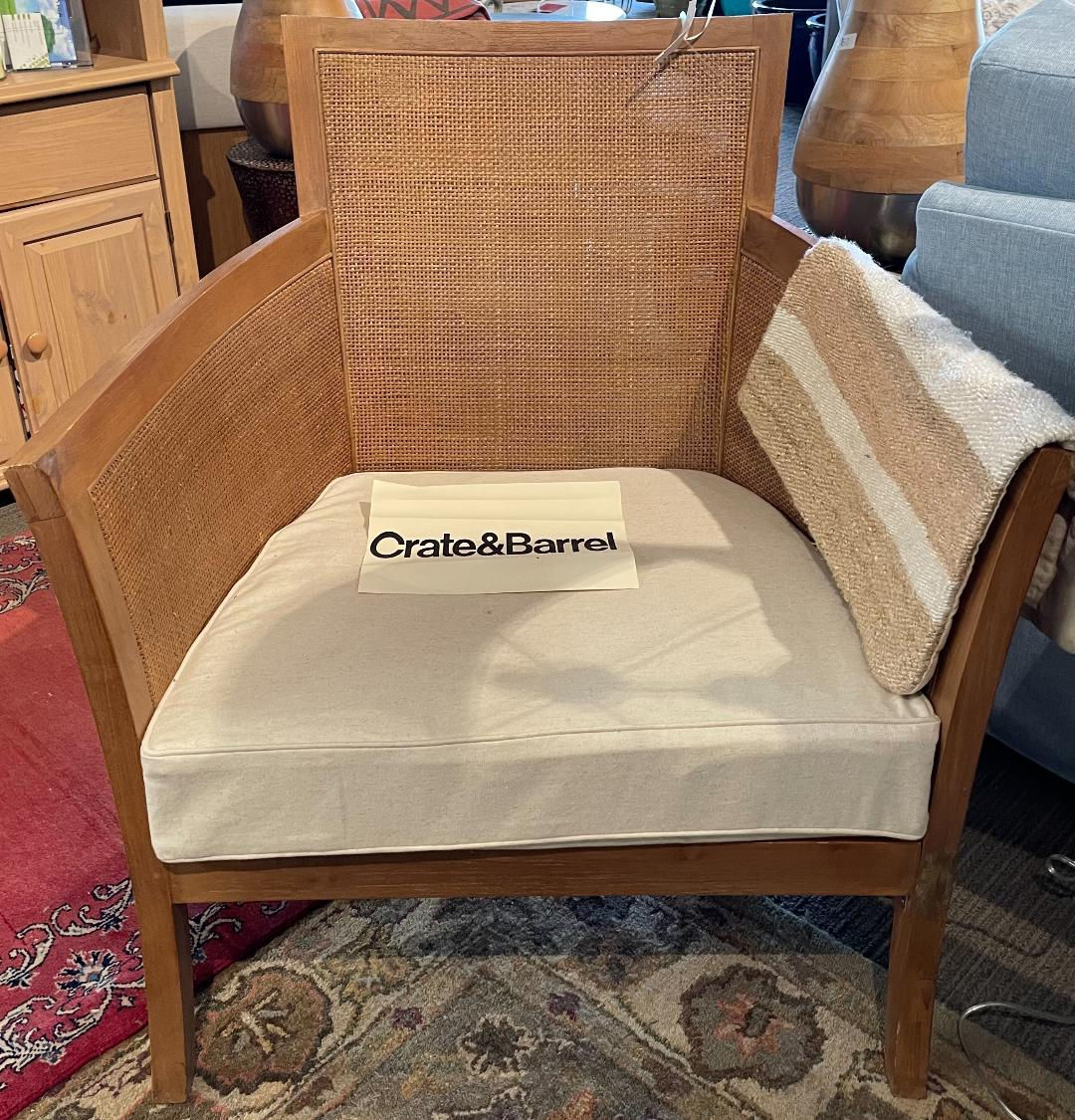 Crate & Barrel Cane Back Chair
