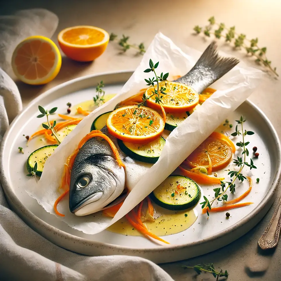 Papillote de poisson aux agrumes - maladie de Wilson