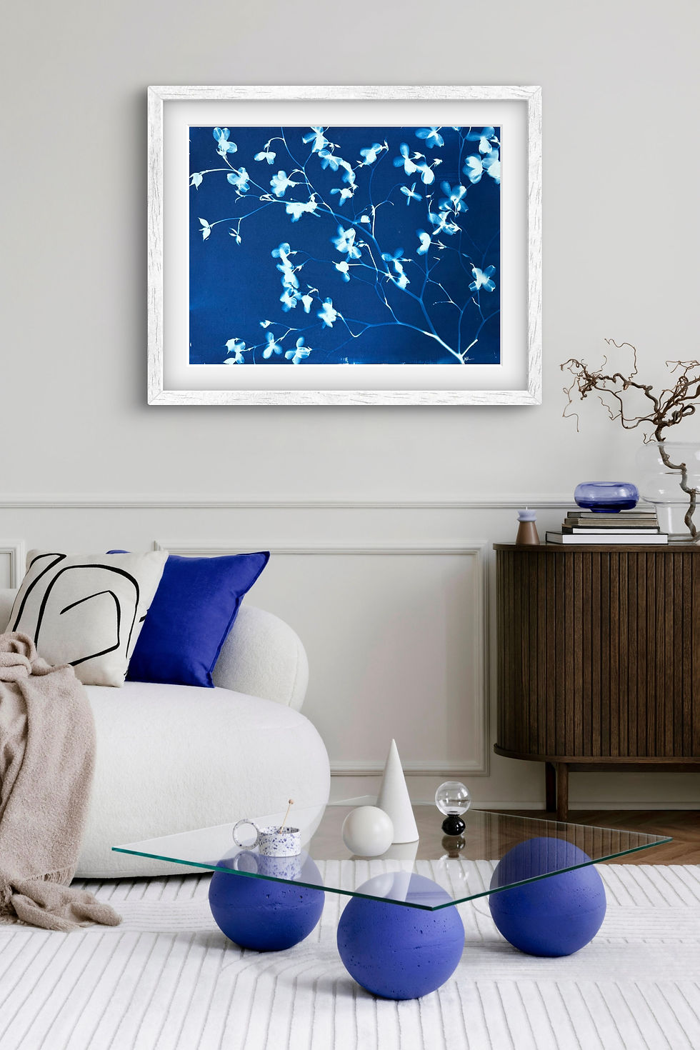 Thumbnail: White Dogwood  - Cyanotype - 18x24 - unframed