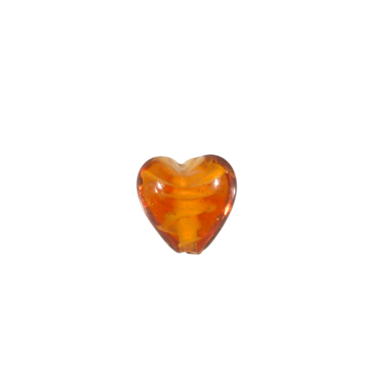 Thumbnail: Close up of one Amber Marbled Glass Guru Bead
