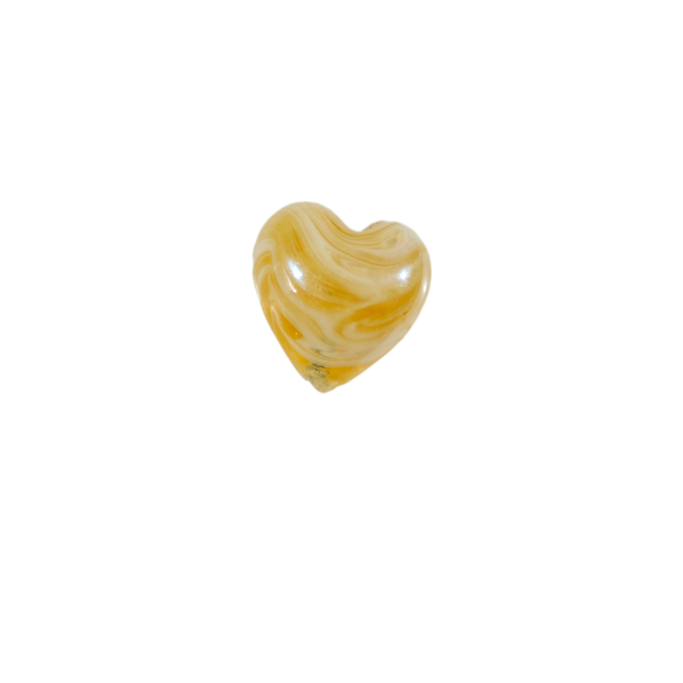 Thumbnail: Close up of a lighter shaded Amber Marbled Glass Guru Bead